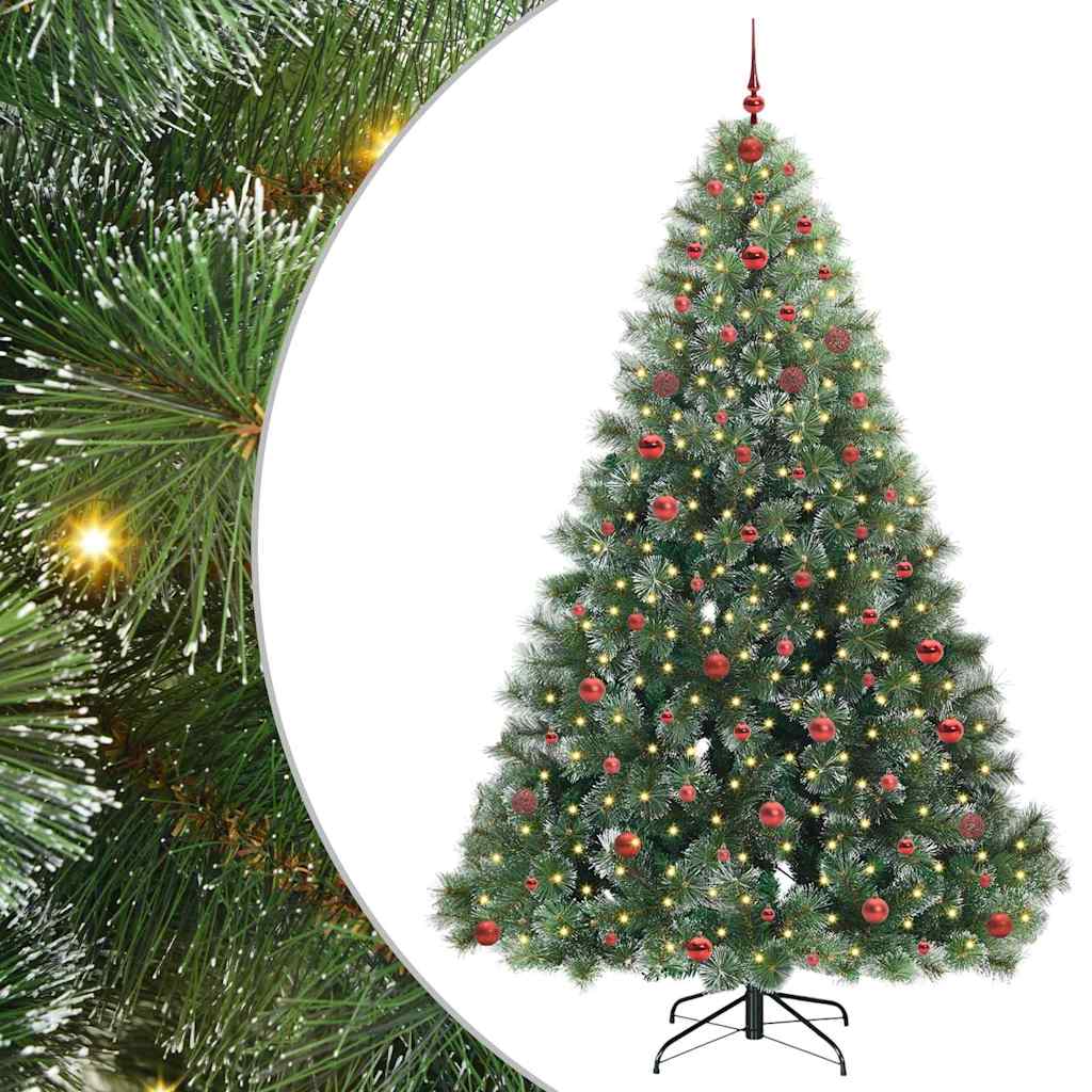Artificial Christmas Tree with 300 LEDs Green 240 cm PE and PVC
