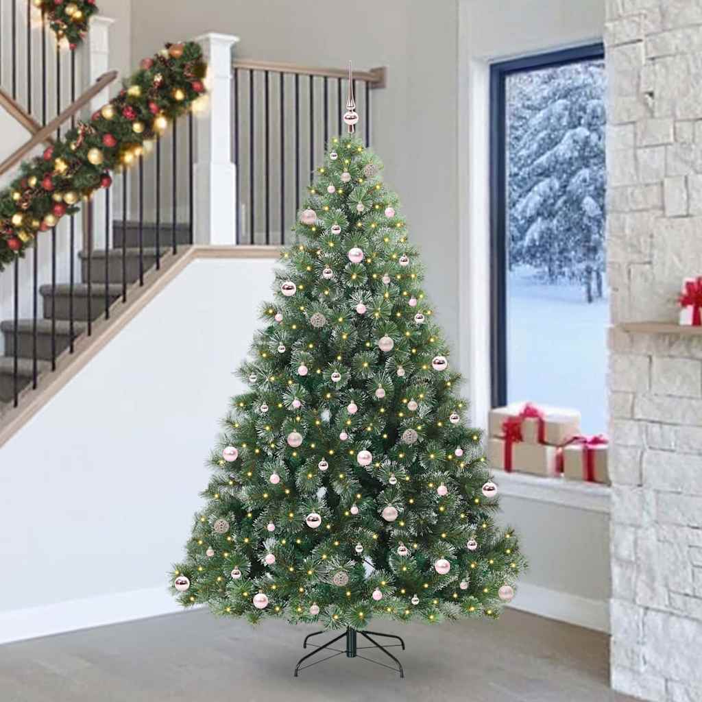 Artificial Christmas Tree with 300 LEDs Green 240 cm PE and PVC
