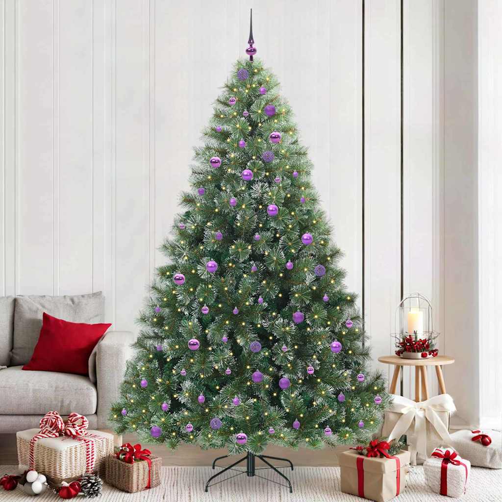 Artificial Christmas Tree with 300 LEDs Green 240 cm PE and PVC