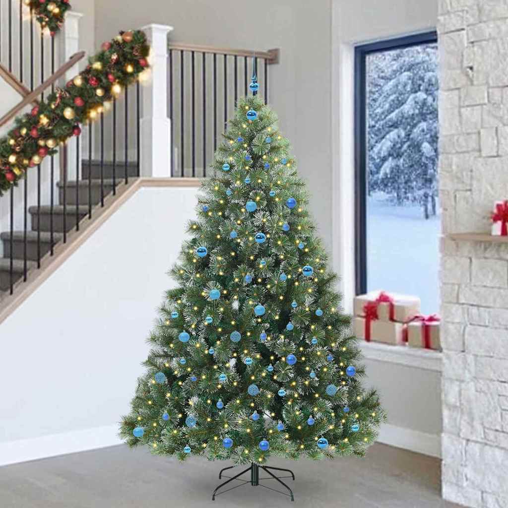 Artificial Christmas Tree with 300 LEDs Green 240 cm PE and PVC