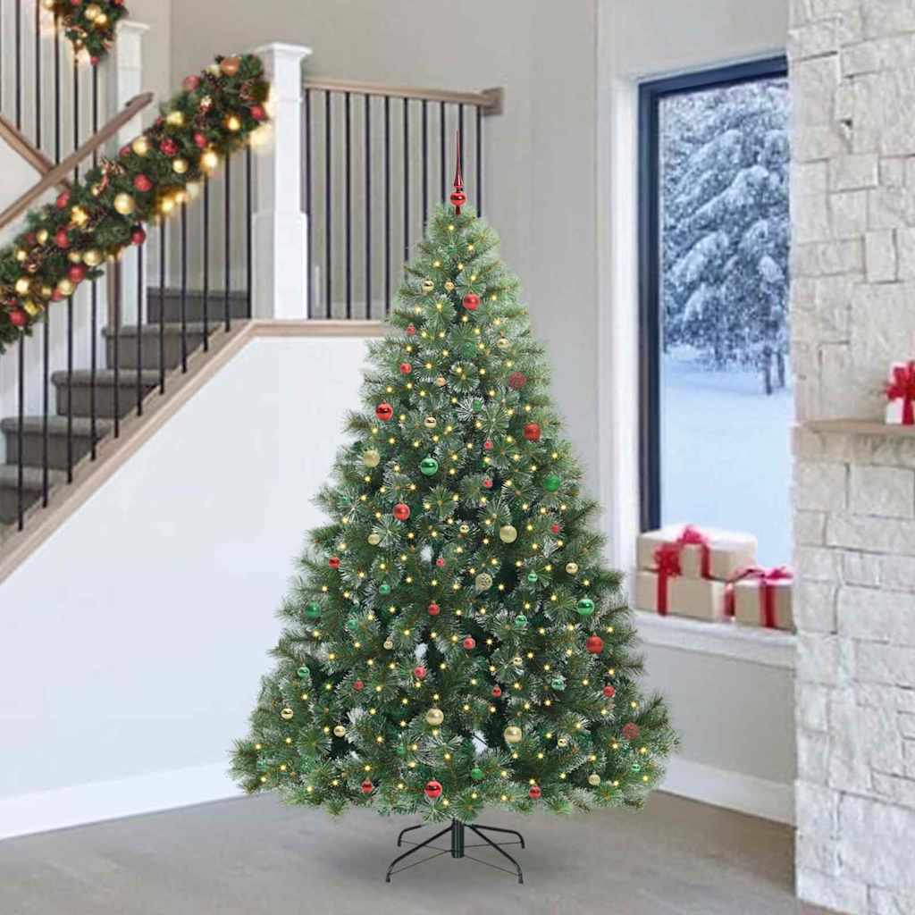 Artificial Christmas Tree with 300 LEDs Green 240 cm PE and PVC