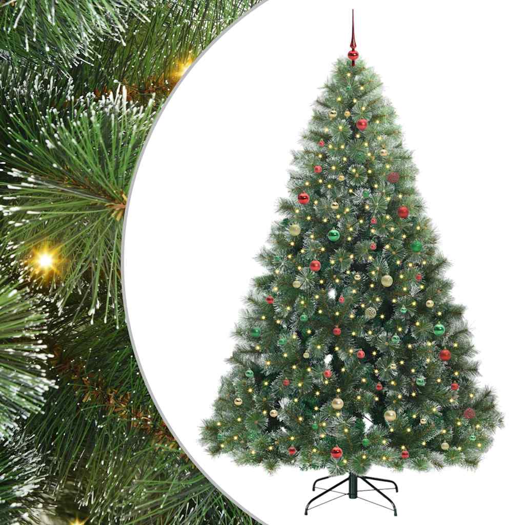 Artificial Christmas Tree with 300 LEDs Green 240 cm PE and PVC