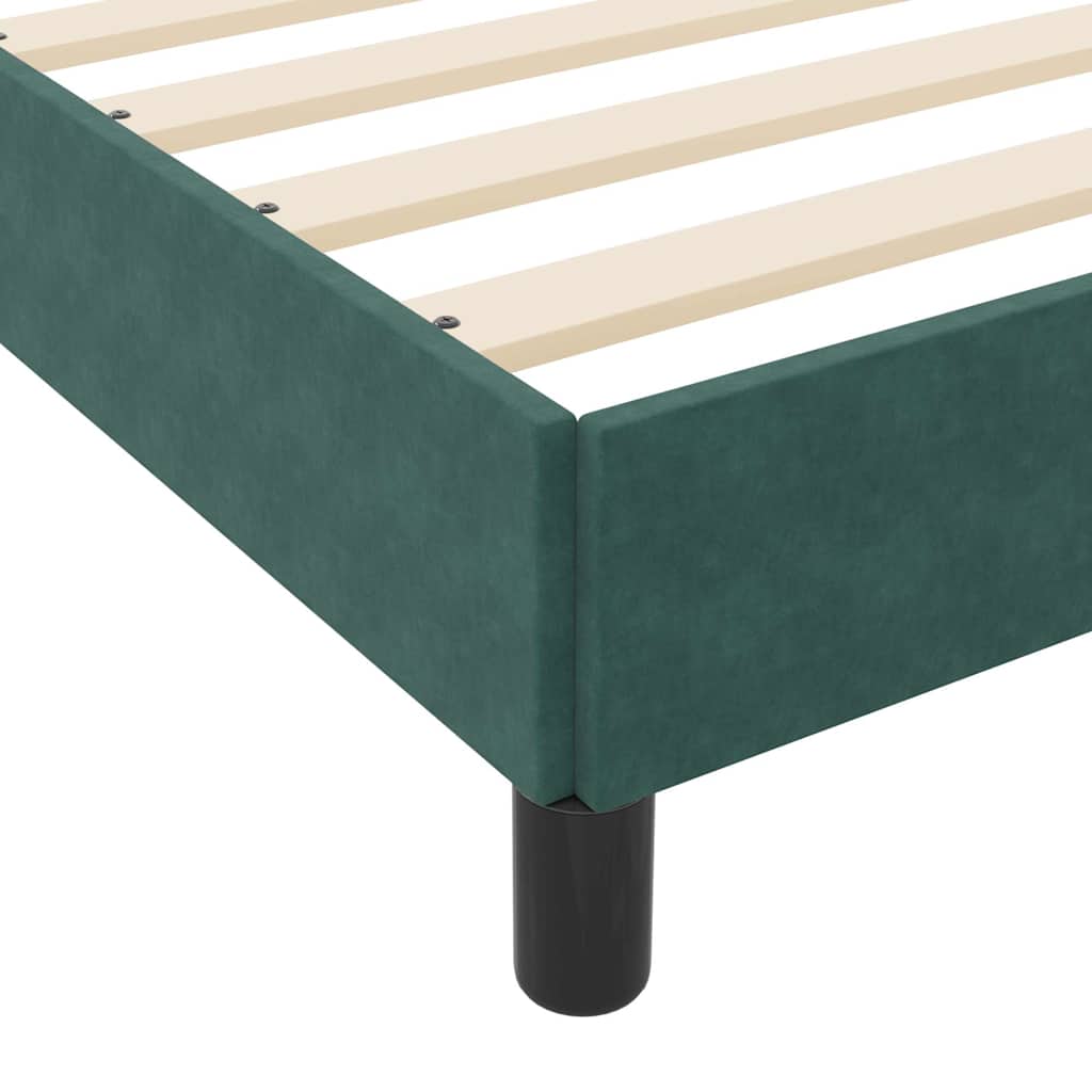Box Spring Bed with Mattress Dark Green 200 x 210 cm Velvet
