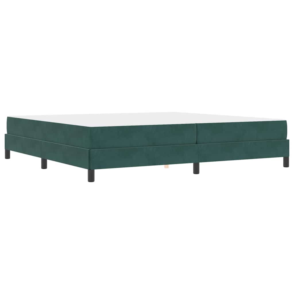 Box Spring Bed with Mattress Dark Green 200 x 210 cm Velvet