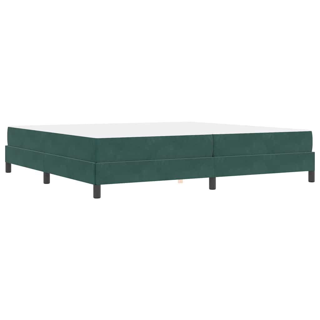 Box Spring Bed with Mattress Dark Green 200 x 210 cm Velvet