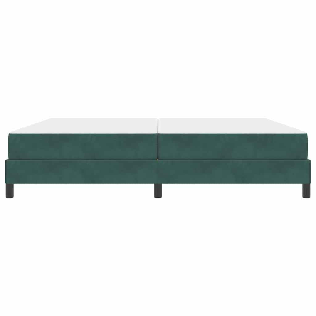 Box Spring Bed with Mattress Dark Green 200 x 210 cm Velvet