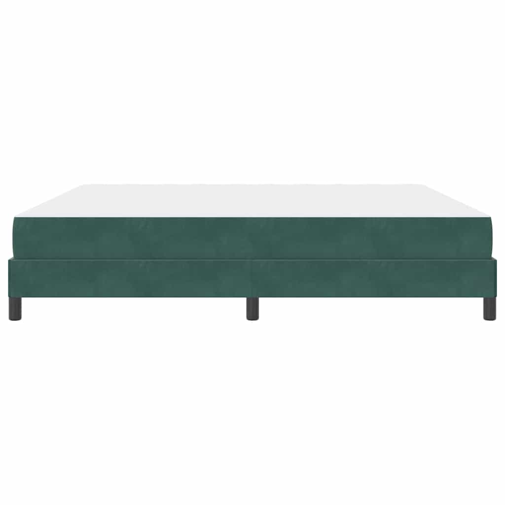 Box Spring Bed with Mattress Dark Green 200 x 210 cm Velvet