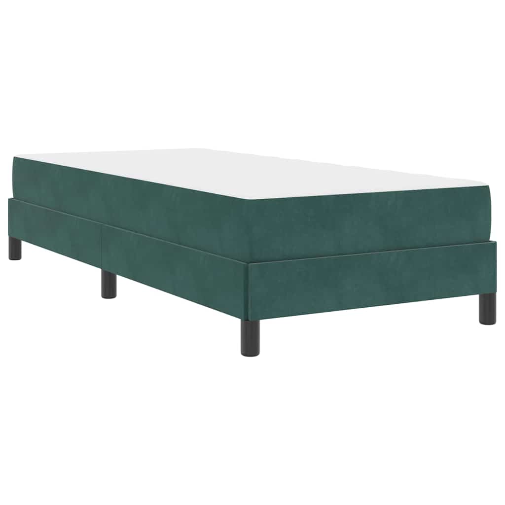 Box Spring Bed with Mattress Dark Green 80 x 220 cm Velvet