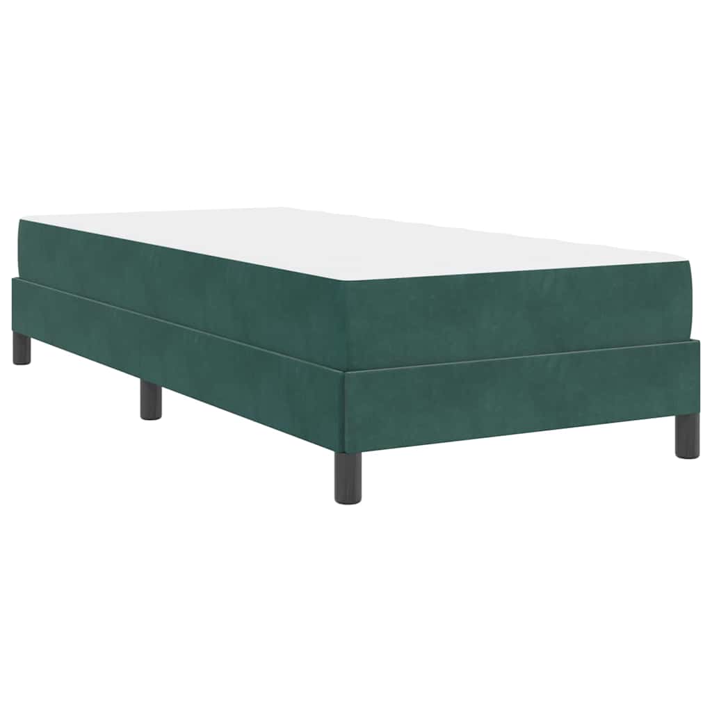 Box Spring Bed with Mattress Dark Green 80 x 220 cm Velvet