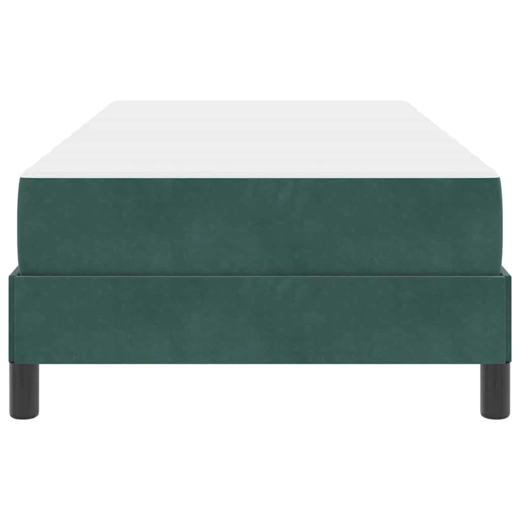 Box Spring Bed with Mattress Dark Green 80 x 220 cm Velvet