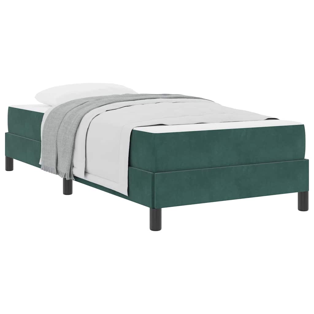 Box Spring Bed with Mattress Dark Green 80 x 220 cm Velvet