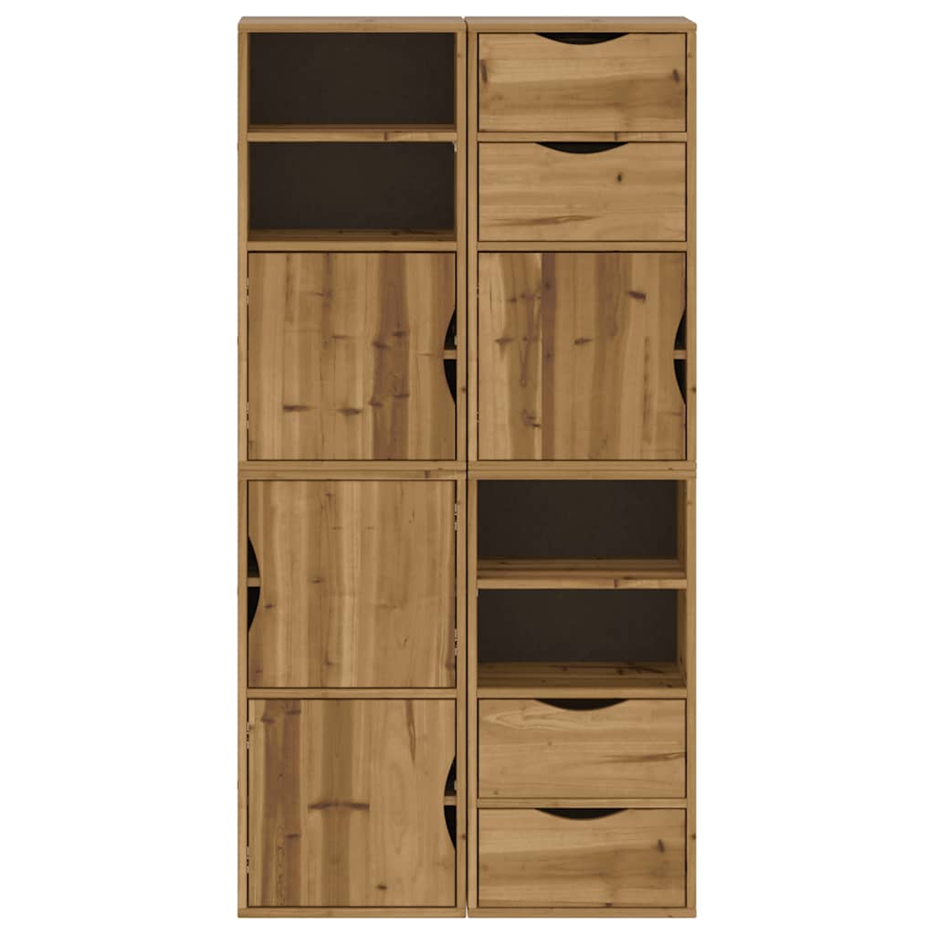 Side Cabinets 4 pcs "ODDA" 40x24x79 cm Solid Wood Pine