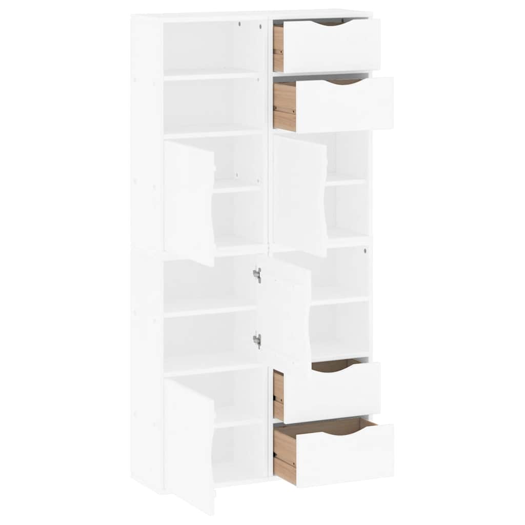 Side Cabinets 4 pcs "ODDA" White 40x24x79 cm Solid Wood Pine
