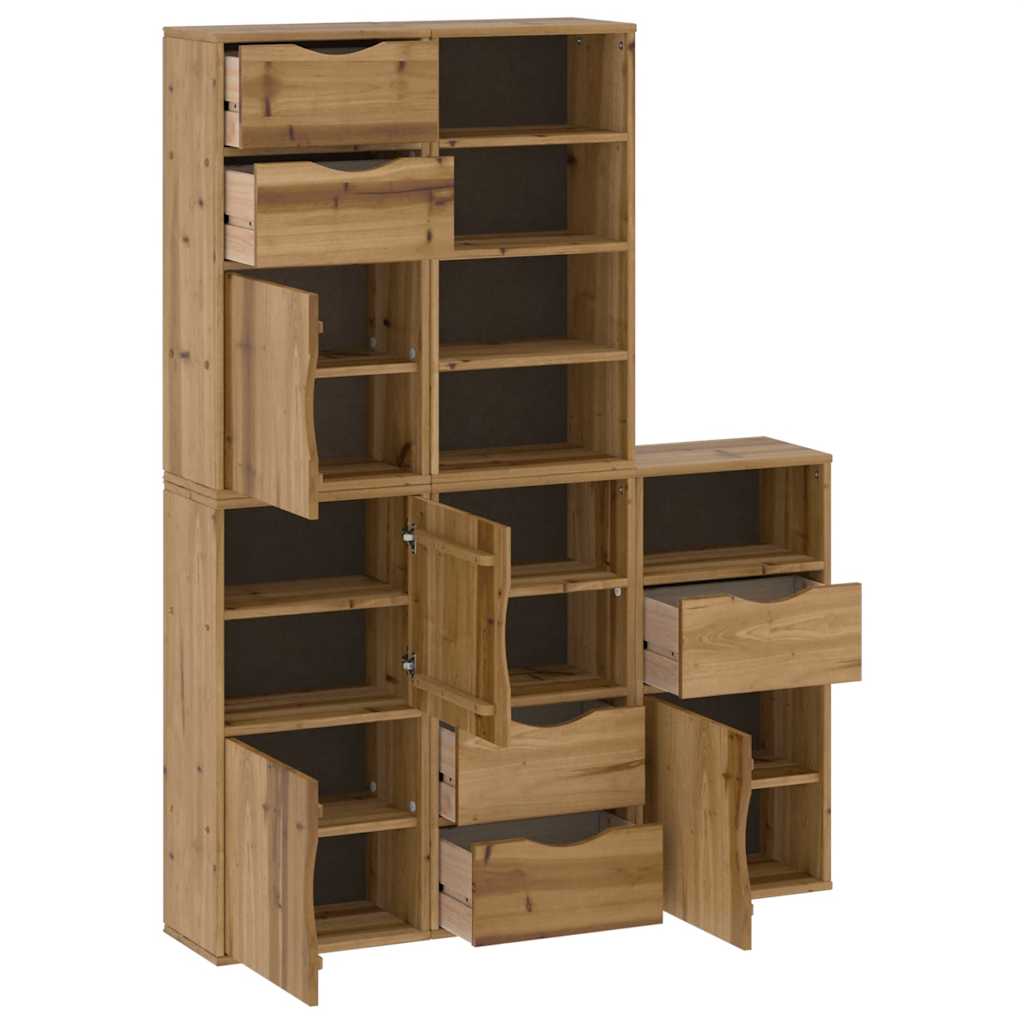 Side Cabinets 5 pcs ODDA 40x24x79 cm Solid Wood Pine