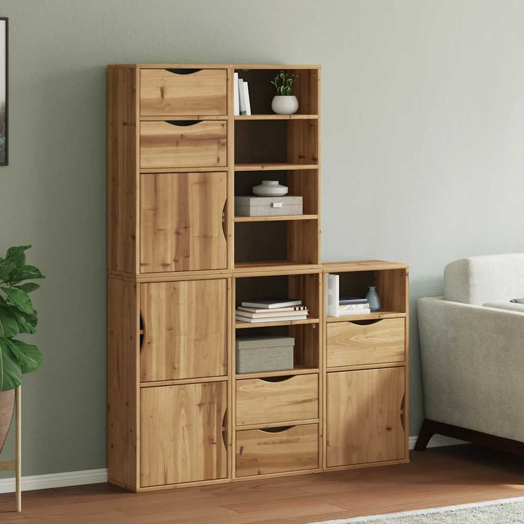 Side Cabinets 5 pcs ODDA 40x24x79 cm Solid Wood Pine