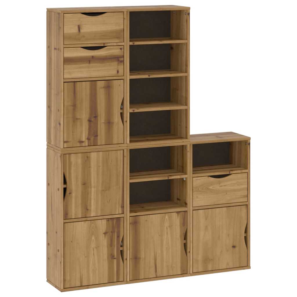 Side Cabinets 5 pcs ODDA 40x24x79 cm Solid Wood Pine
