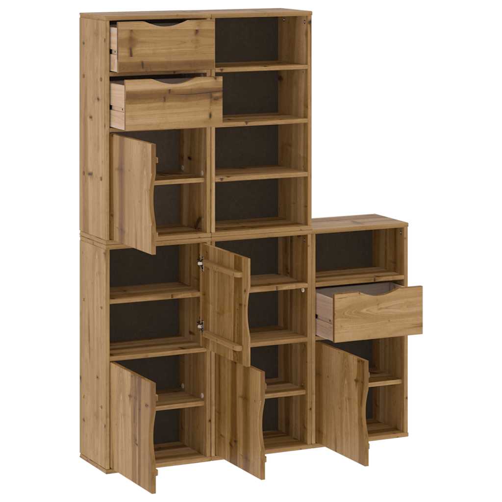 Side Cabinets 5 pcs ODDA 40x24x79 cm Solid Wood Pine