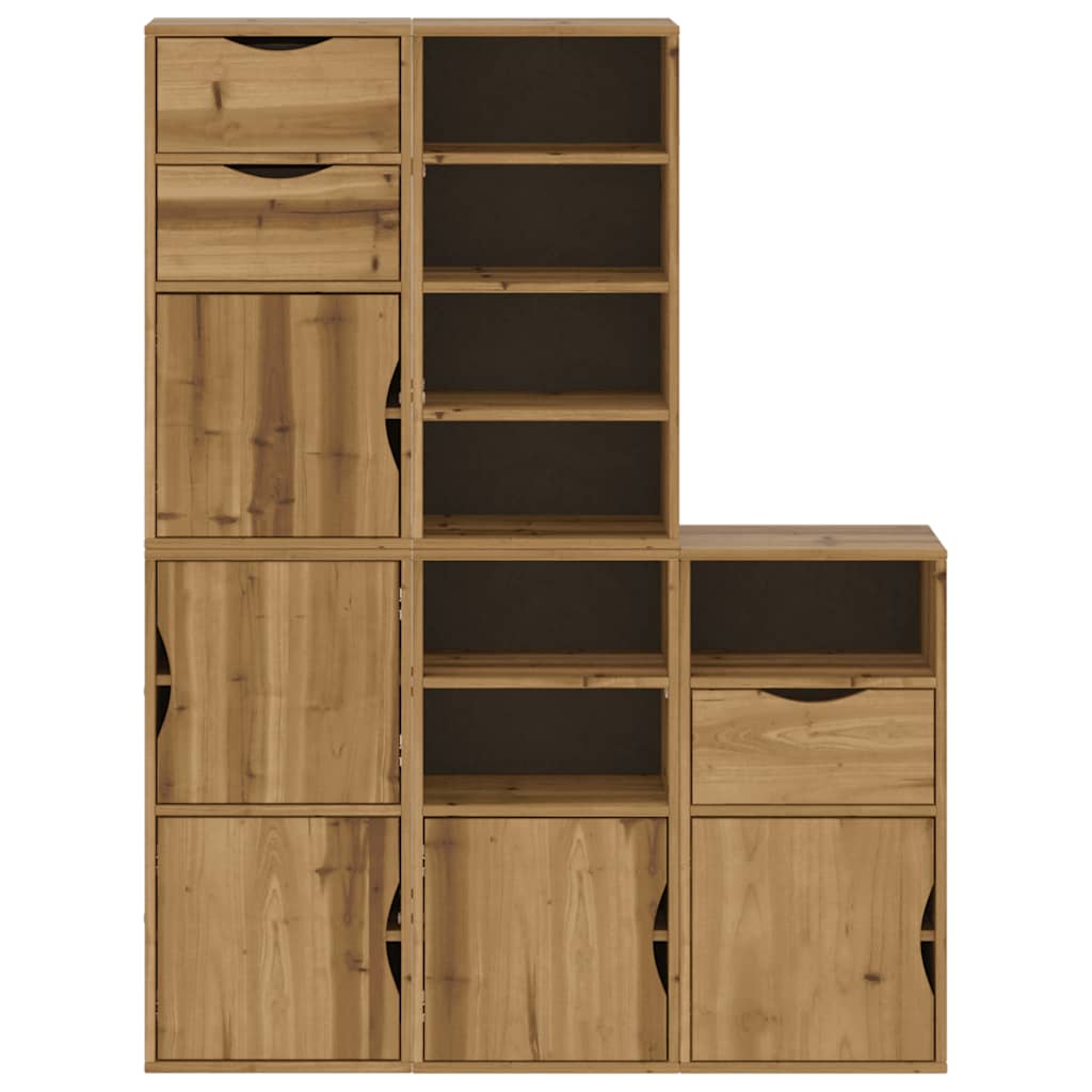 Side Cabinets 5 pcs ODDA 40x24x79 cm Solid Wood Pine