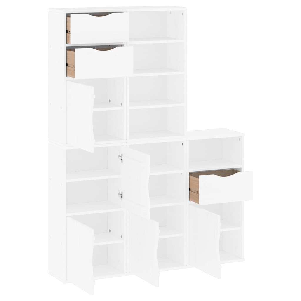 Side Cabinets 5 pcs ODDA White 40x24x79 cm Solid Wood Pine