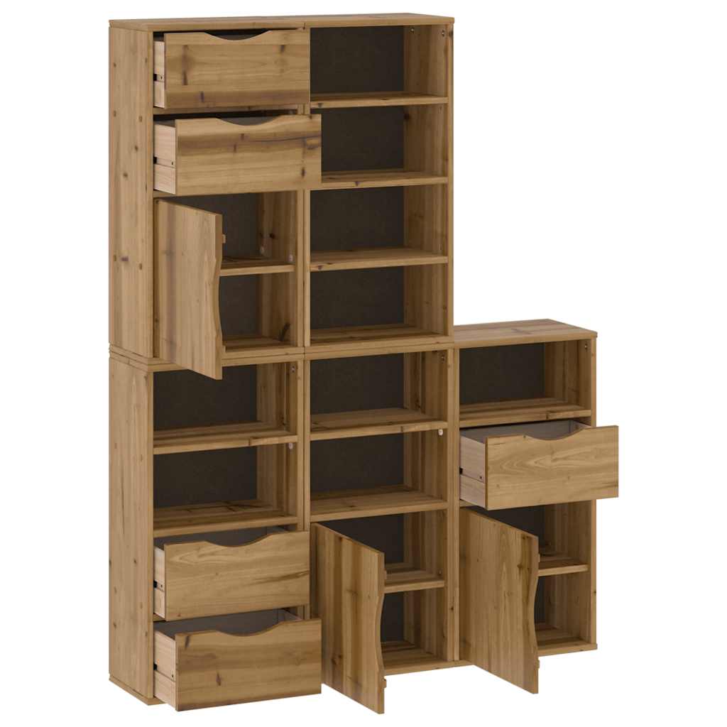 Side Cabinets 5 pcs ODDA 40x24x79 cm Solid Wood Pine