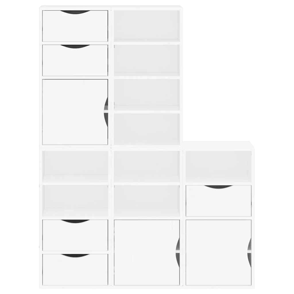 Side Cabinets 5 pcs ODDA White 40x24x79 cm Solid Wood Pine