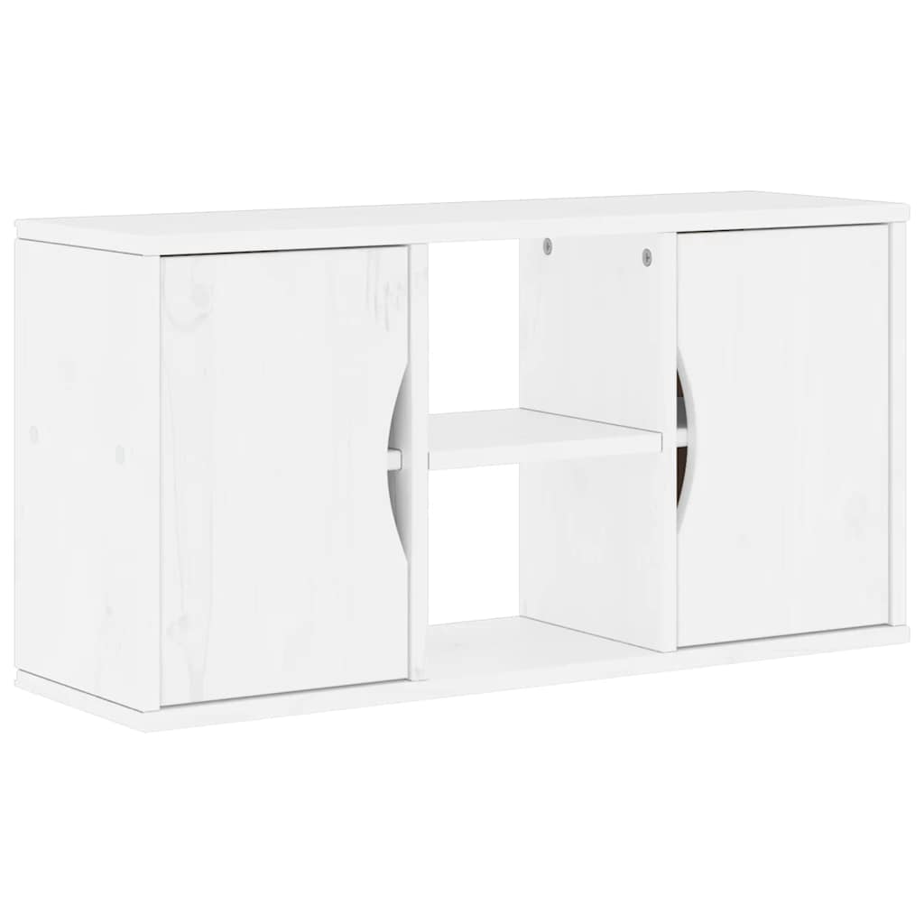 4 Piece TV Units with Storage ODDA White Solid Wood Pine