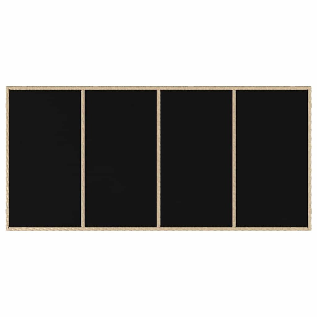 Garden Dining Set 7 pcs Beige and Black 190 x 90 x 75 cm