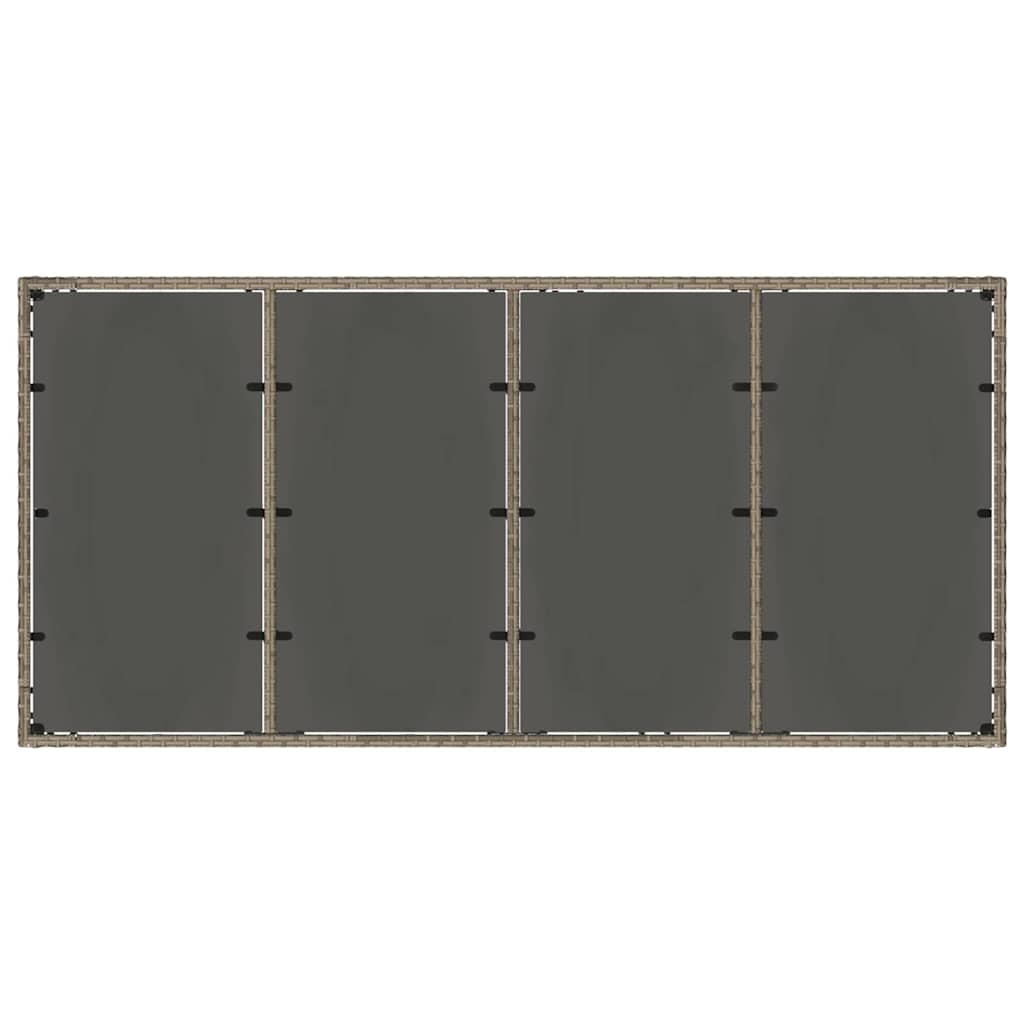 Garden Dining Set 9 pcs Grey 190 x 90 x 75 cm Poly Rattan