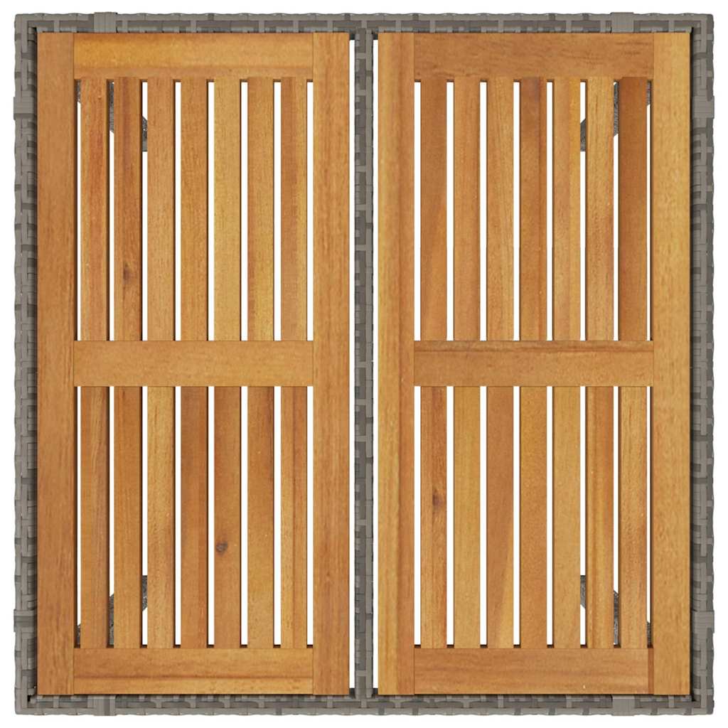 Garden Dining Set 3 pcs Grey 90 x 90 x 75 cm Poly Rattan