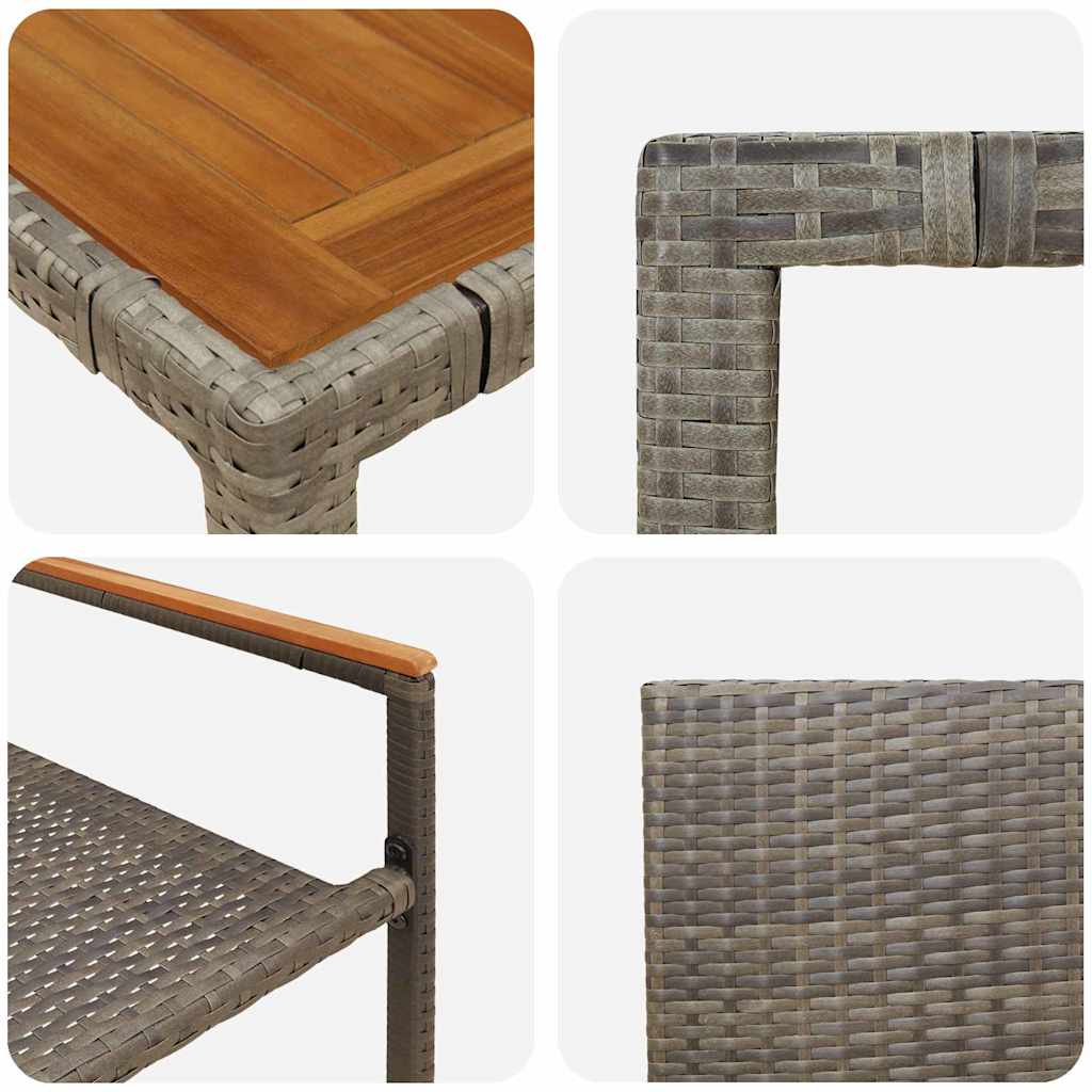Garden Dining Set 5 pcs Grey 90 x 90 x 75 cm Poly Rattan