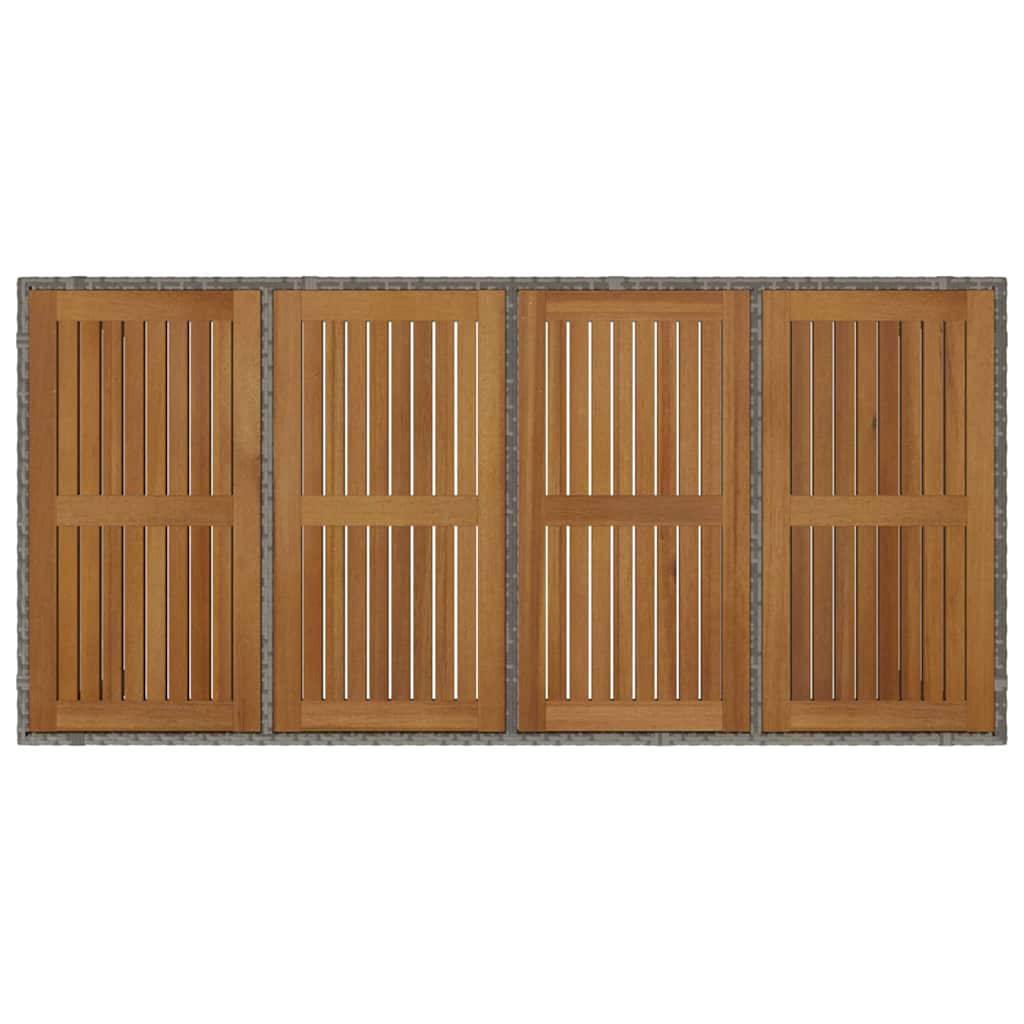 Garden Dining Set 7 pcs Grey 190 x 90 x 75 cm Poly Rattan