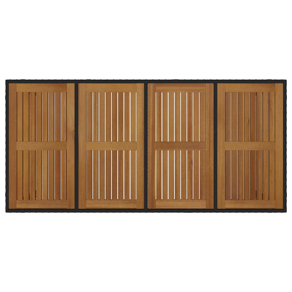 Garden Dining Set 9 pcs Black and Brown 190 x 90 x 75 cm