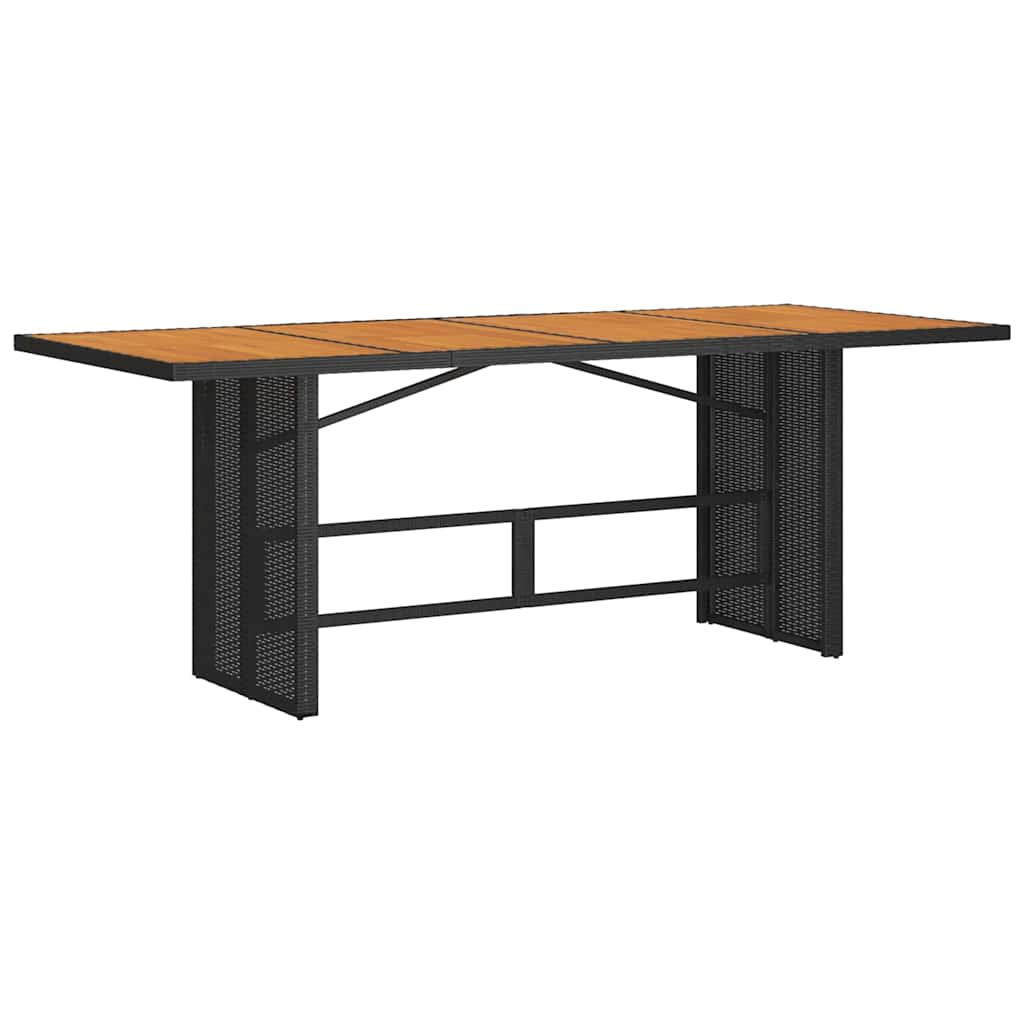 Garden Dining Set 7 pcs Black and Brown 190 x 80 x 75 cm