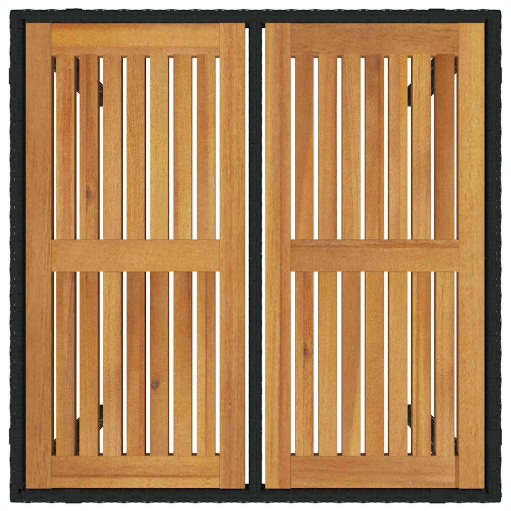 Garden Dining Set 3 pcs Black 90 x 90 x 75 cm Poly Rattan