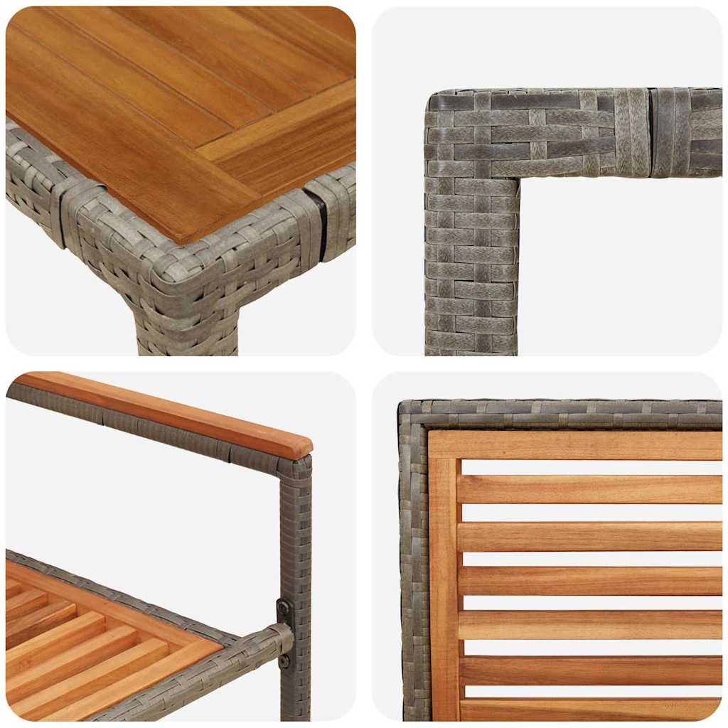 Garden Dining Set 9 pcs Grey and Brown 190 x 90 x 75 cm