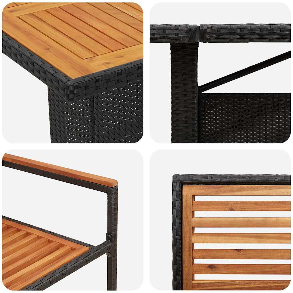 Garden Dining Set 11 pcs Black 240 x 90 x 75 cm Poly Rattan