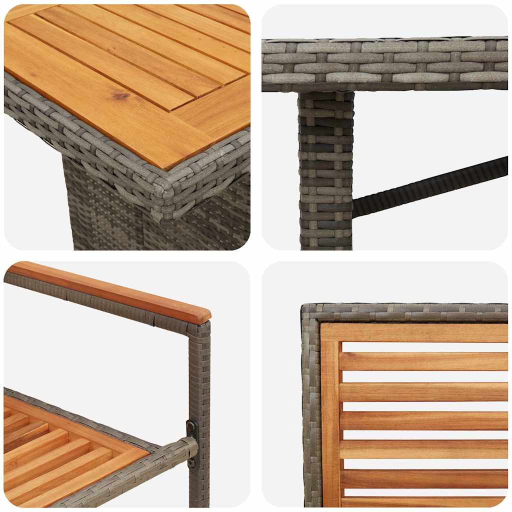 Garden Dining Set 7 pcs Grey 190 x 80 x 75 cm Poly Rattan