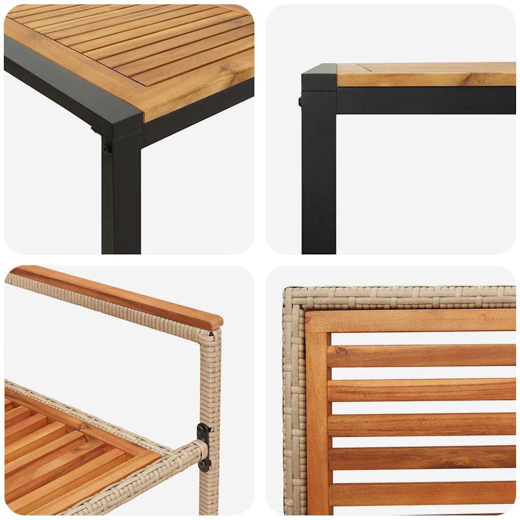 Garden Dining Set 5 pcs Beige 140 x 80 x 75 cm Poly Rattan