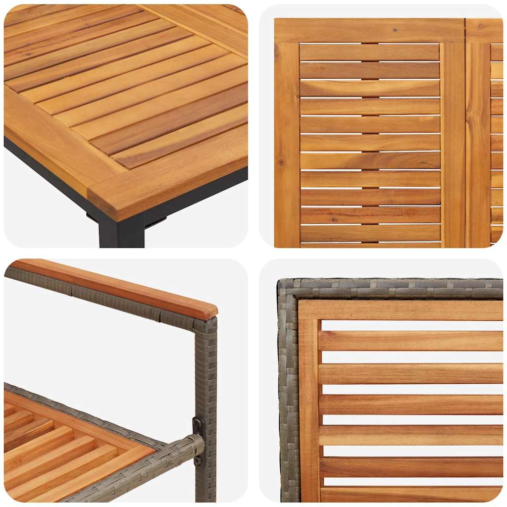 Garden Dining Set 5 pcs Grey 150 x 90 x 75 cm Poly Rattan