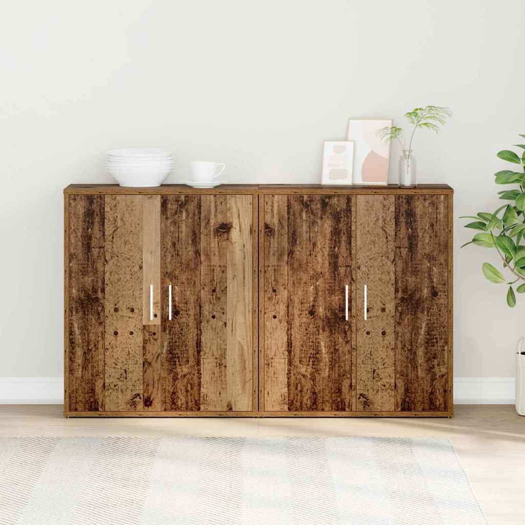 Highboard 2 pcs Old wood 60 x 31 x 70 cm Engineered wood