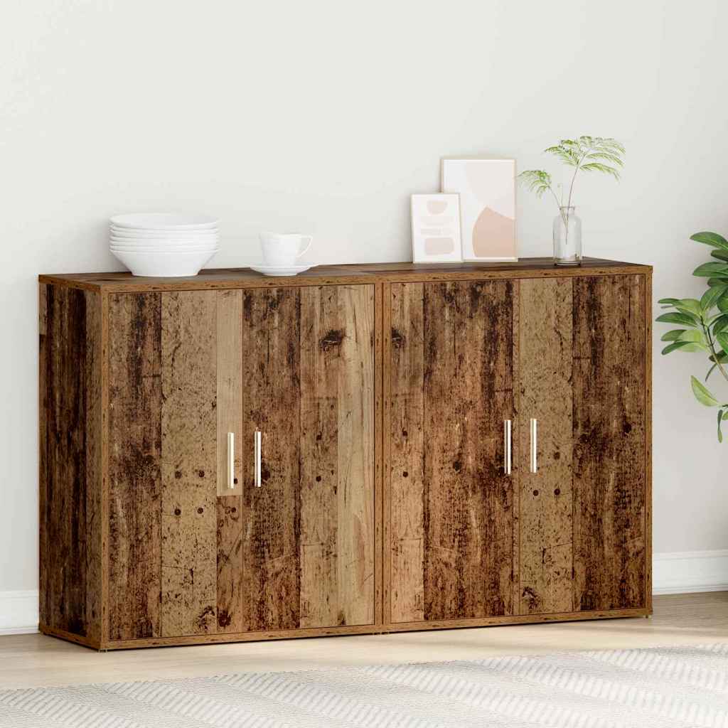 Highboard 2 pcs Old wood 60 x 31 x 70 cm Engineered wood