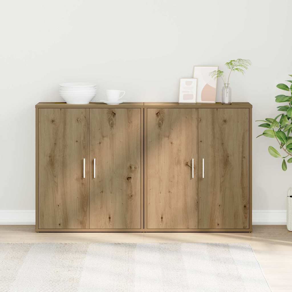 Highboard 2 pcs Artisan oak 60 x 31 x 70 cm Engineered wood