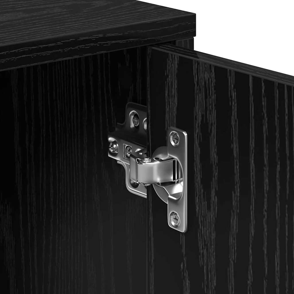 Highboard 2 pcs Black oak 60 x 31 x 70 cm Engineered wood