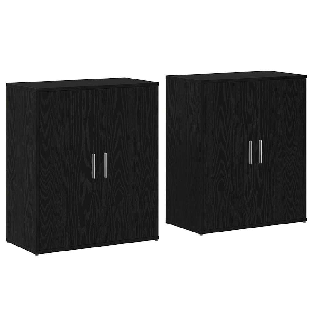 Highboard 2 pcs Black oak 60 x 31 x 70 cm Engineered wood