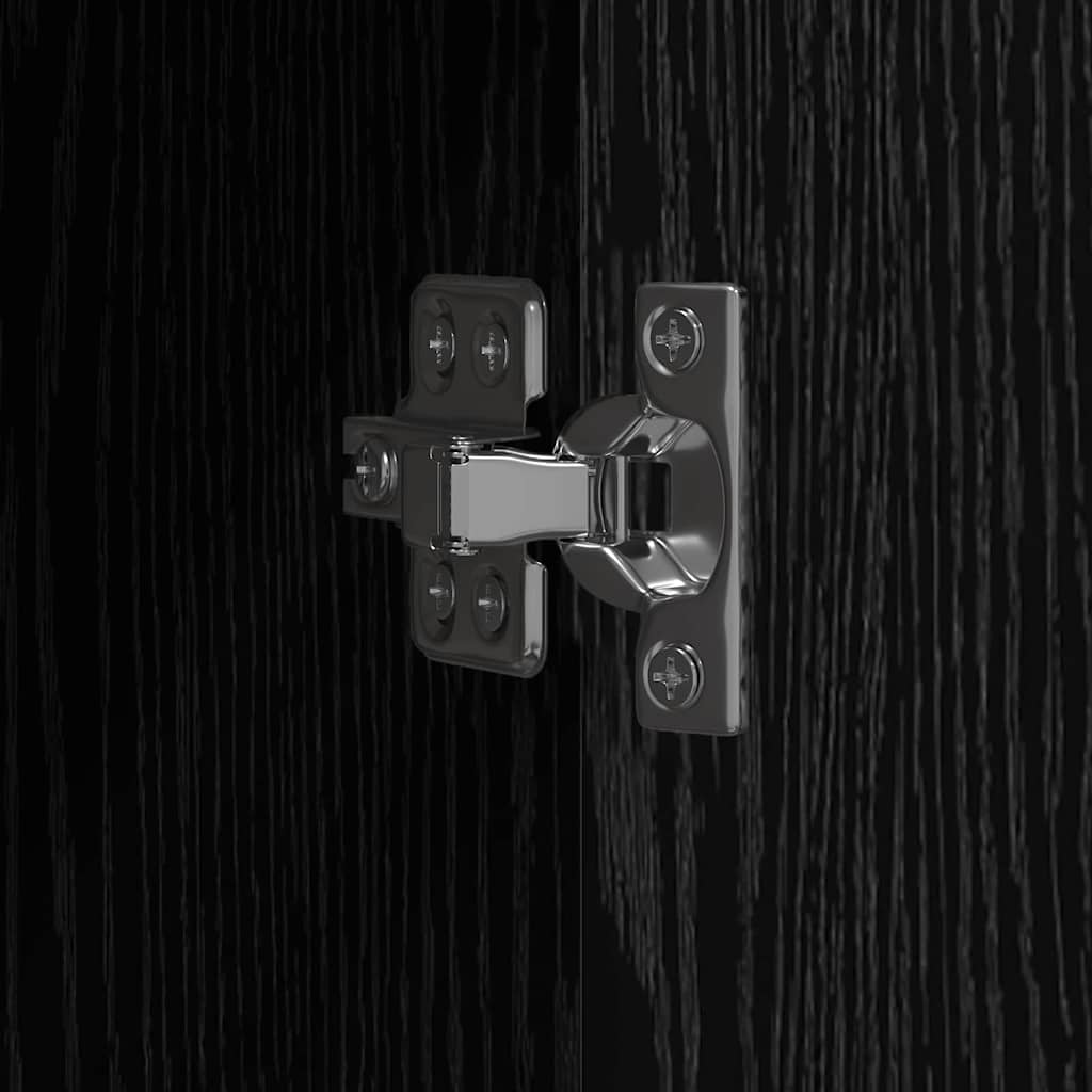 Office Cabinet Black oak 60 x 32 x 153 Engineered wood