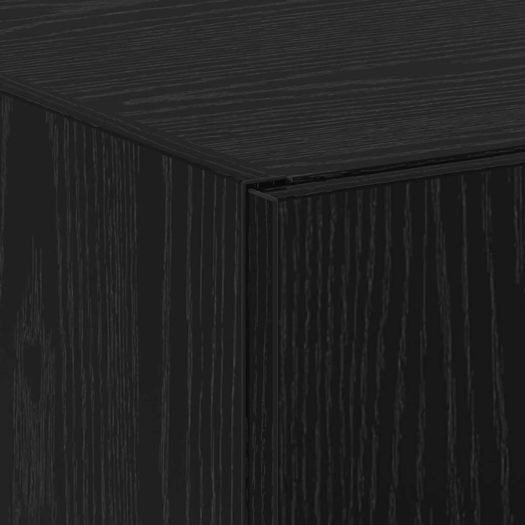 Office Cabinet Black oak 60 x 32 x 153 Engineered wood