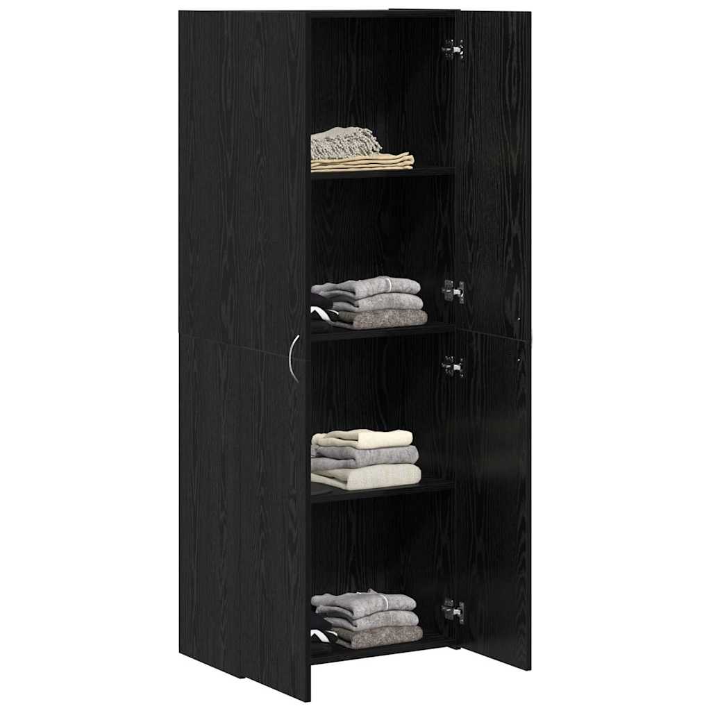 Office Cabinet Black oak 60 x 32 x 153 Engineered wood