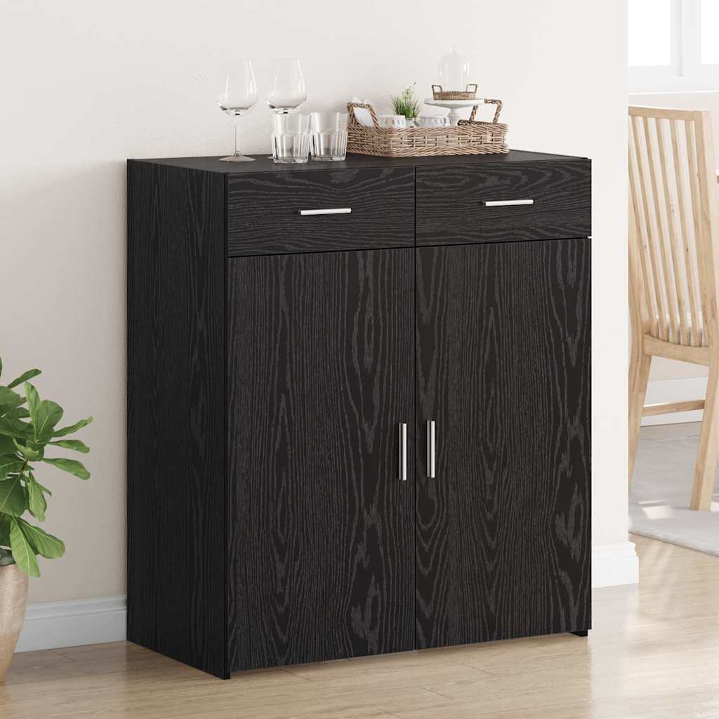 Storage Cabinet Black oak 80 x 42.5 x 93.5 cm Engineered wood