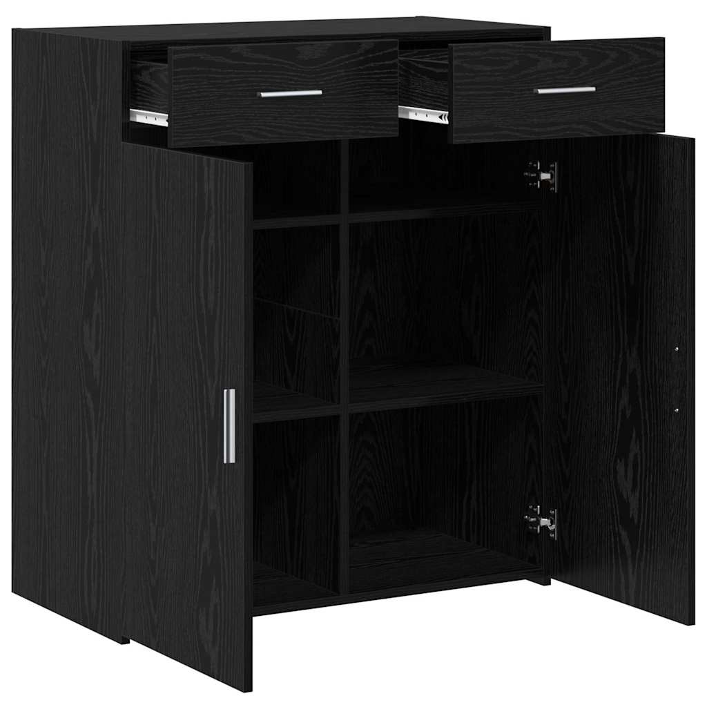 Storage Cabinet Black oak 80 x 42.5 x 93.5 cm Engineered wood