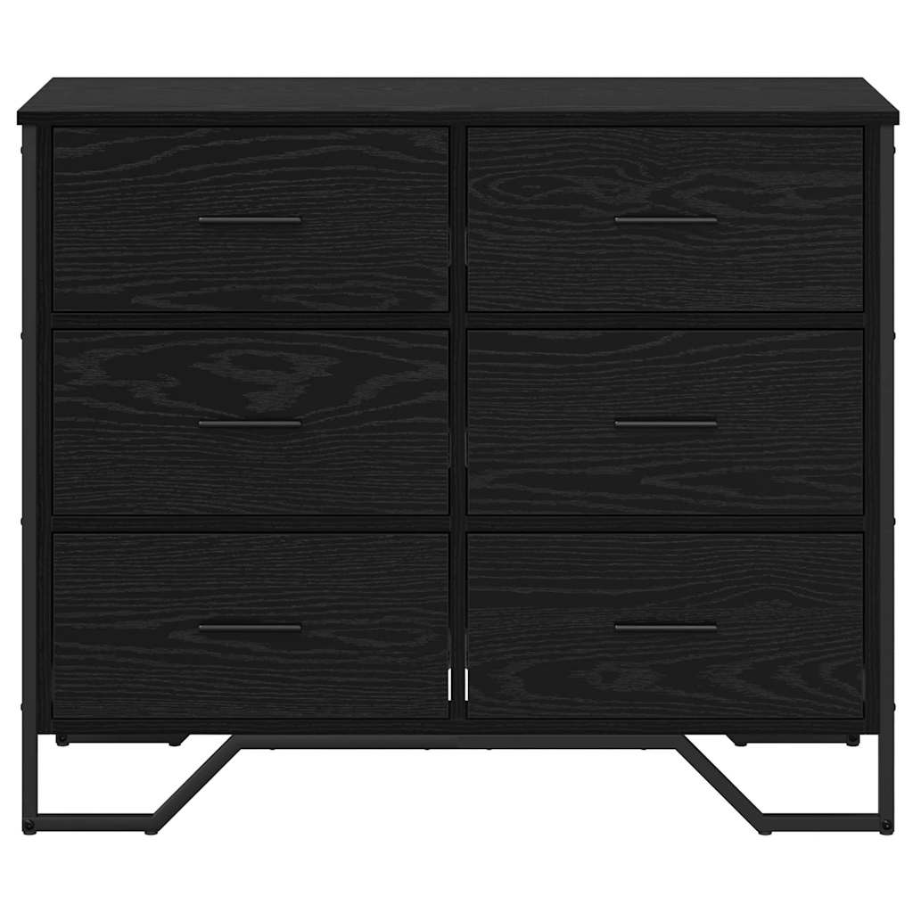 Chest of Drawers Black oak 91 x 35.5 x 74.5 cm Engineered wood